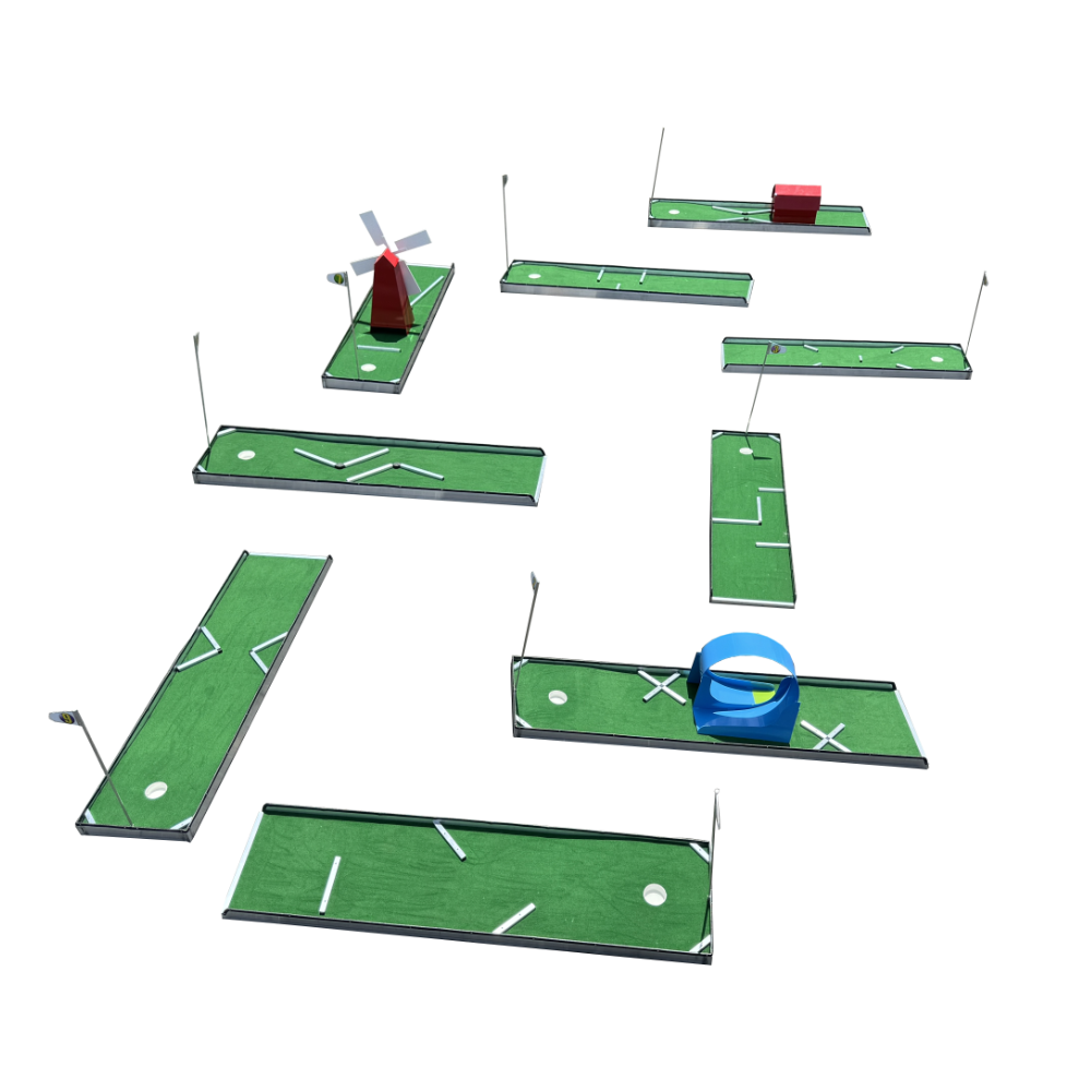 Mini golf course rental for school carnivals and outdoor events in Chicago