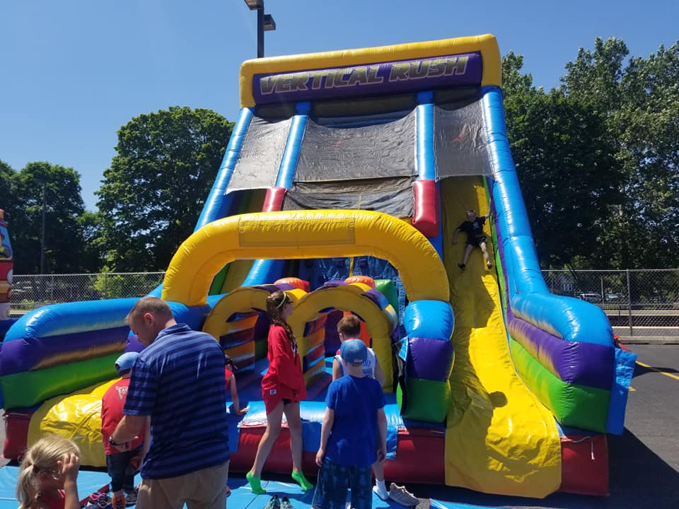 Vertical Rush inflatable slide rental for school carnival Chicago